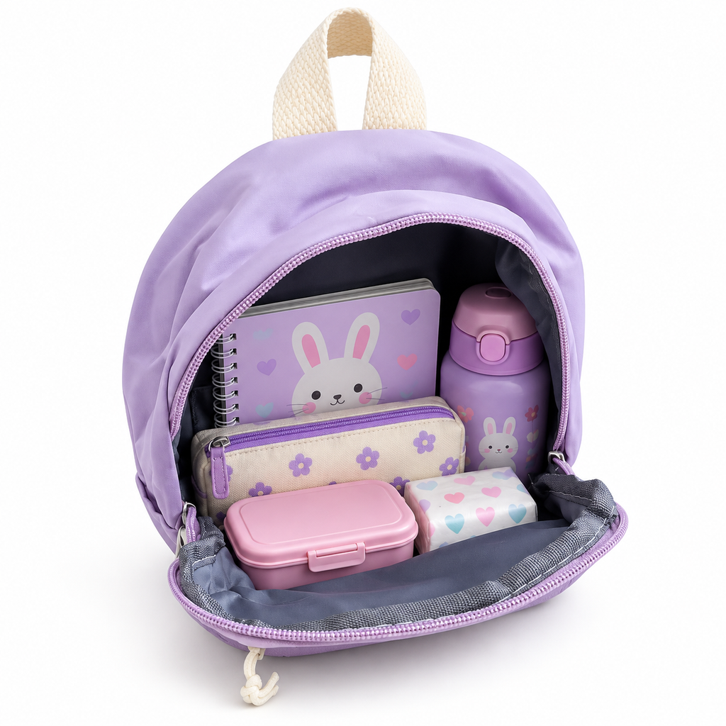 Sac à Dos Crèche-Garderie & Petite Section Mickey Lilas avec Jambes 3D – 30 × 23 × 10 cm