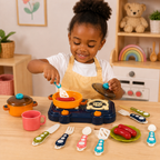 Kit de Cuisine Enfant 17 Pièces avec Réchaud, Casseroles et Ustensiles – Dès 3 Ans