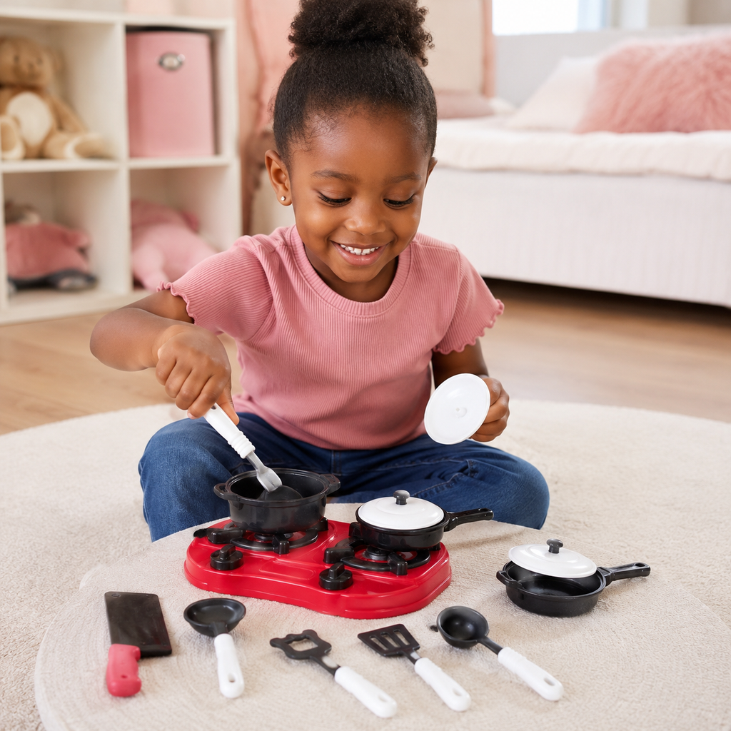 Kit de Cuisine Enfant avec Réchaud, Casseroles et Ustensiles – Modèle 266