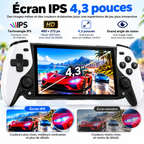 Console de Jeu Portable M25 – Écran IPS 4,3" – Jeux Rétro 3D – 64 Go