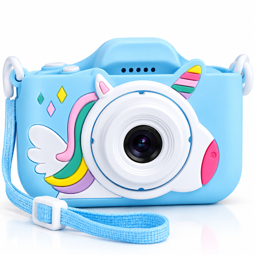 Appareil Photo Numérique Enfant Licorne avec Écran 2" – Photo, Vidéo & Jeux – Rose ou Bleu