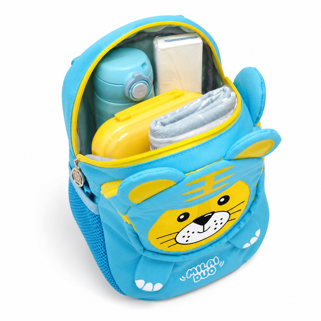 Sac à Dos Enfant Minou Bleu Turquoise – Maternelle – Compact et Léger