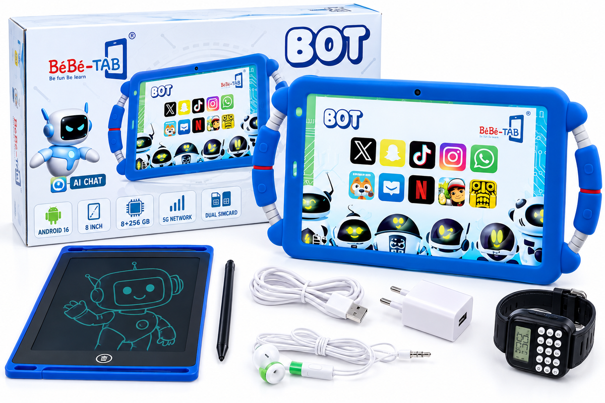 Tablette Enfant BéBé-TAB BOT 8" – Android – 8 Go + 256 Go – 5G Dual SIM