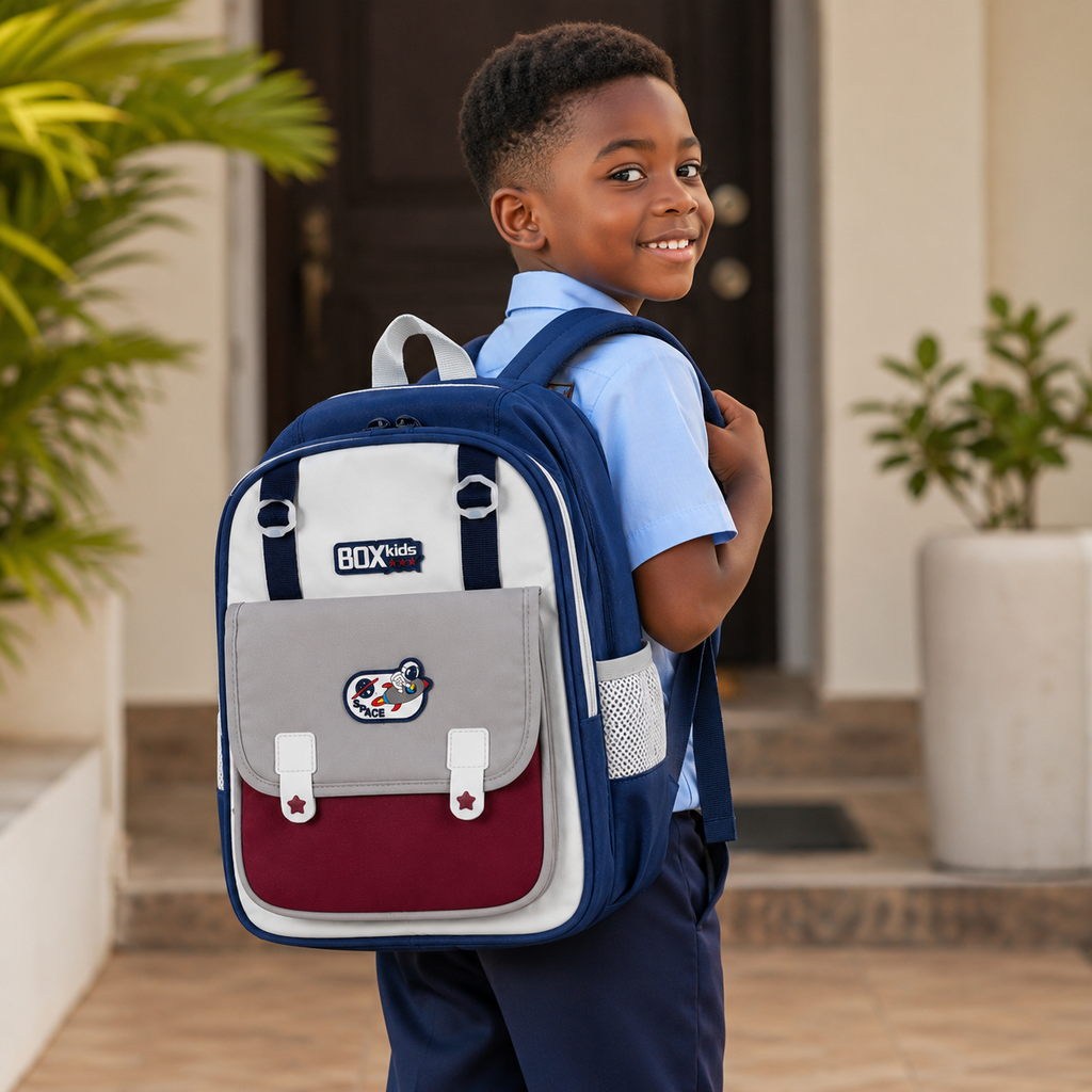 Sac à Dos Enfant BOX Kids Space Bleu – Cartable Primaire 42 cm