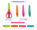 MOTARRO Ciseaux Créatifs Enfant  4 en 1 – Kit de Découpe Scolaire avec 3 Lames Fantaisie