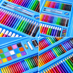 Coffret Dessin & Peinture Super Mega Art Set 208 Pièces – Kit Créatif Complet pour Enfants 3 Ans et +