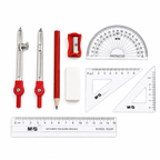 Coffret de géométrie M&G HARL1305 – Compas, règles et accessoires