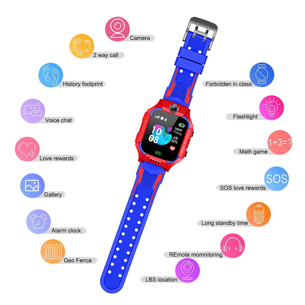 Nabi Montre Connectée Z7 - SOS - Traceur GPS - Carte SIM -  Rouge Bleu