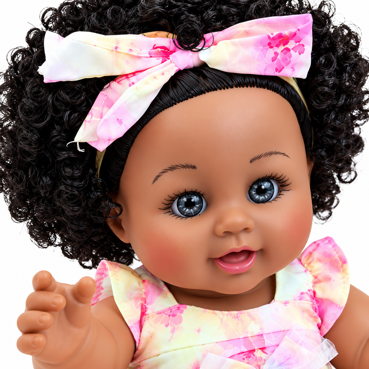 Poupée Bébé Fille 30 cm Parlante – Robe Fleurie & Cheveux Bouclés