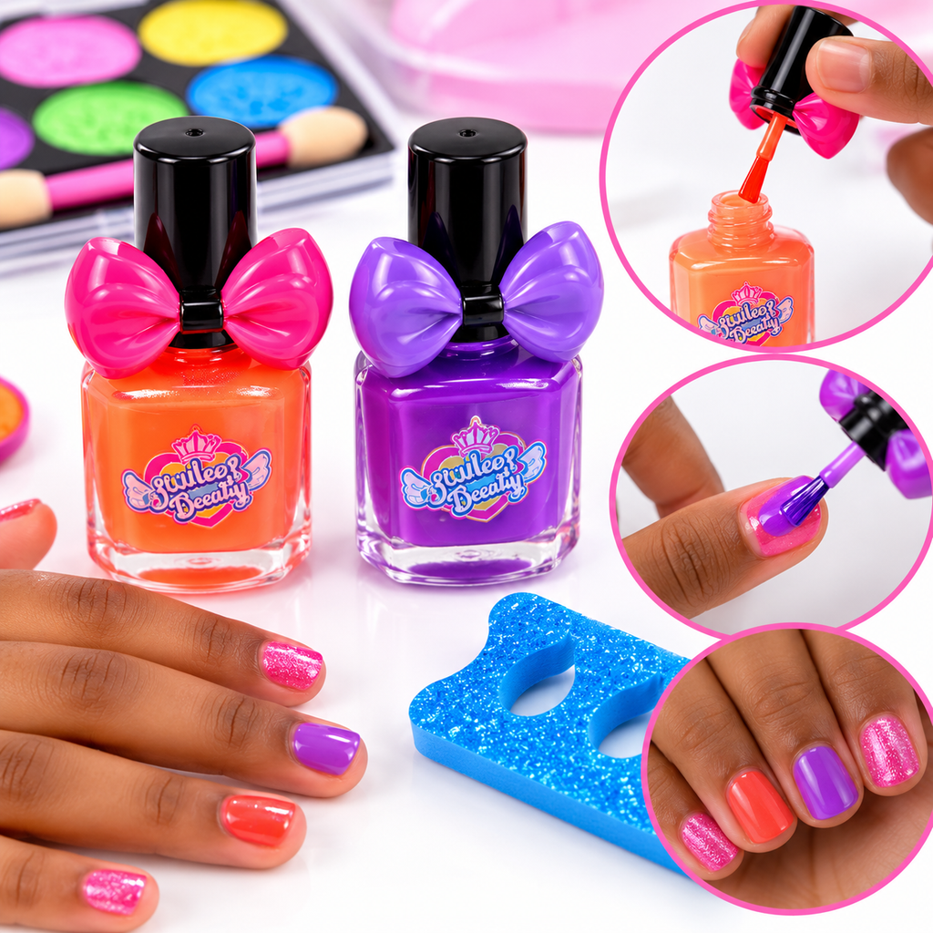 Coffret Beauté Enfant avec Lampe – Maquillage & Vernis Réels –  5 Ans+