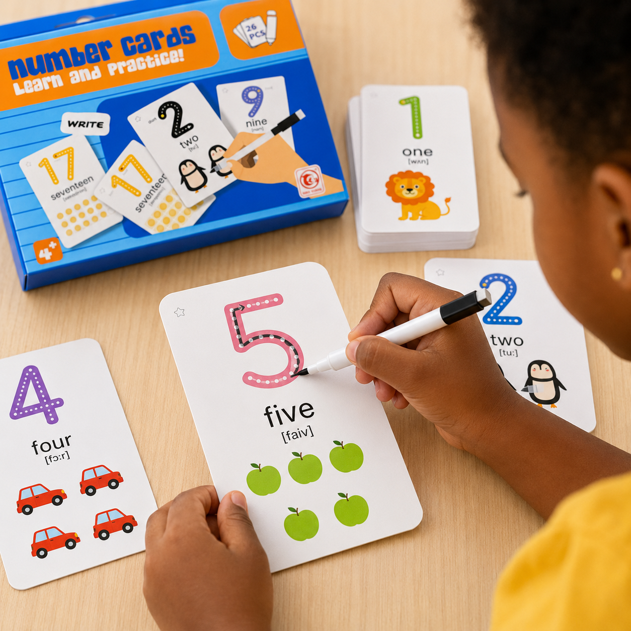Cartes Chiffres Effaçables – Apprendre à écrire les nombres – 26 pièces