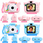 Appareil Photo Numérique Enfant Licorne avec Écran 2" – Photo, Vidéo & Jeux – Rose ou Bleu