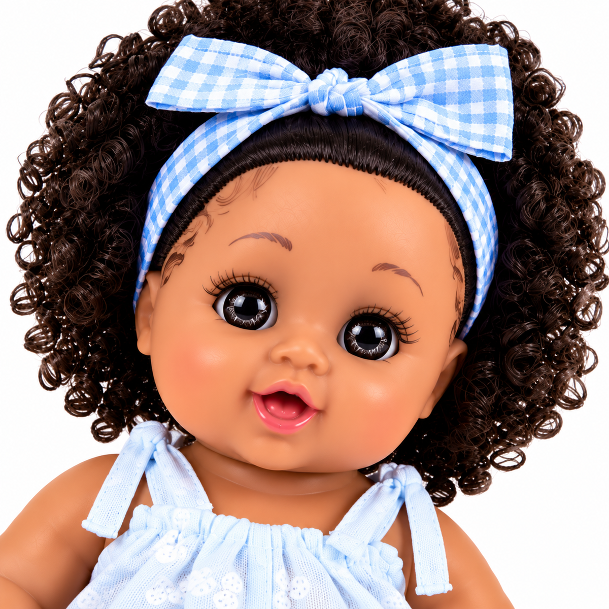 Poupée Bébé Fille Parlante 30 cm – Tenue Blanche & Bleu Clair