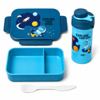 Set Lunch Box Compartimentée + Gourde Enfant Espace Bleu – 20 × 14 × 7 cm