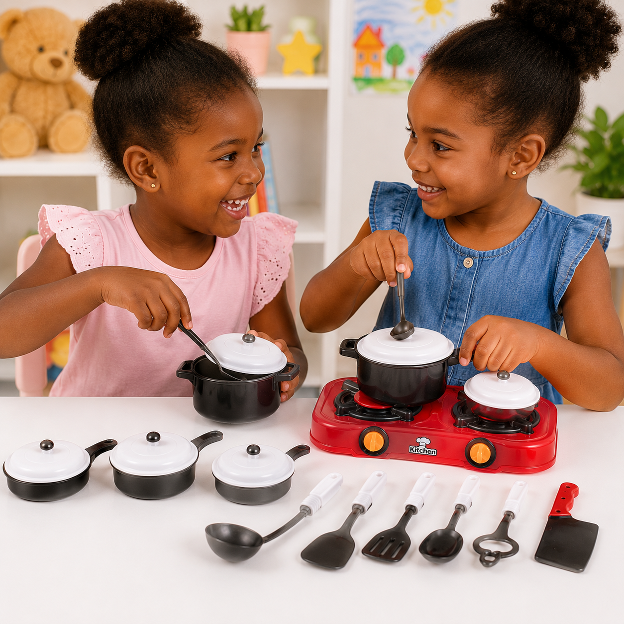 Kit de Cuisine Enfant avec Réchaud, Casseroles et Ustensiles – Modèle 266