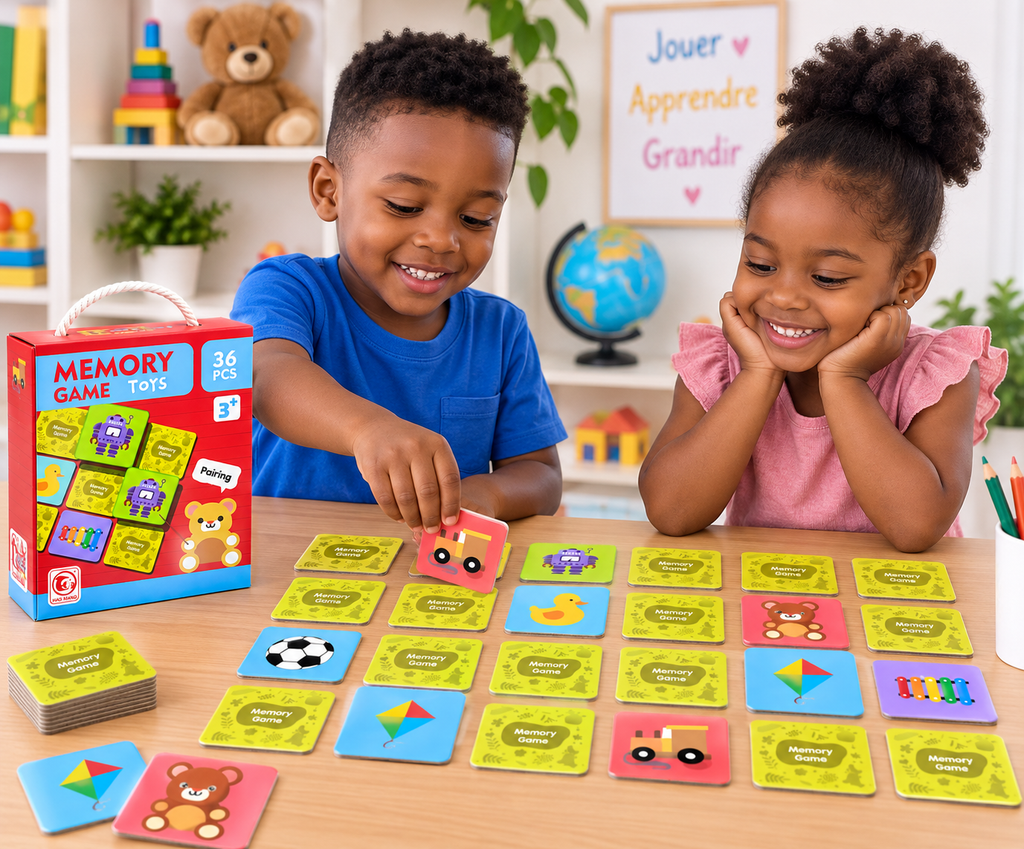 Jeu de Mémoire Enfant – 36 Cartes – Dès 3 Ans