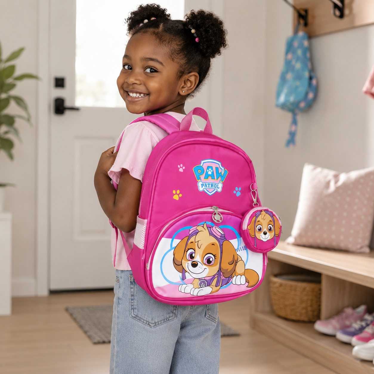 Sac à Dos Enfant Rose avec Mini Pochette – Modèle Fille Maternelle