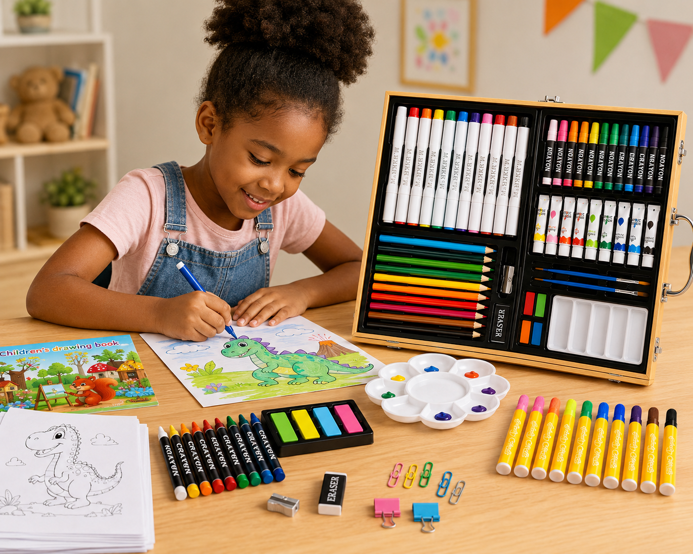 Kit de Dessin Enfant Capybara 82 Pièces – Coffret Créatif Complet pour Enfants
