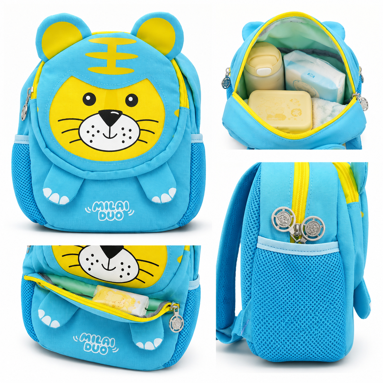 Sac à Dos Enfant Minou Bleu Turquoise – Maternelle – Compact et Léger