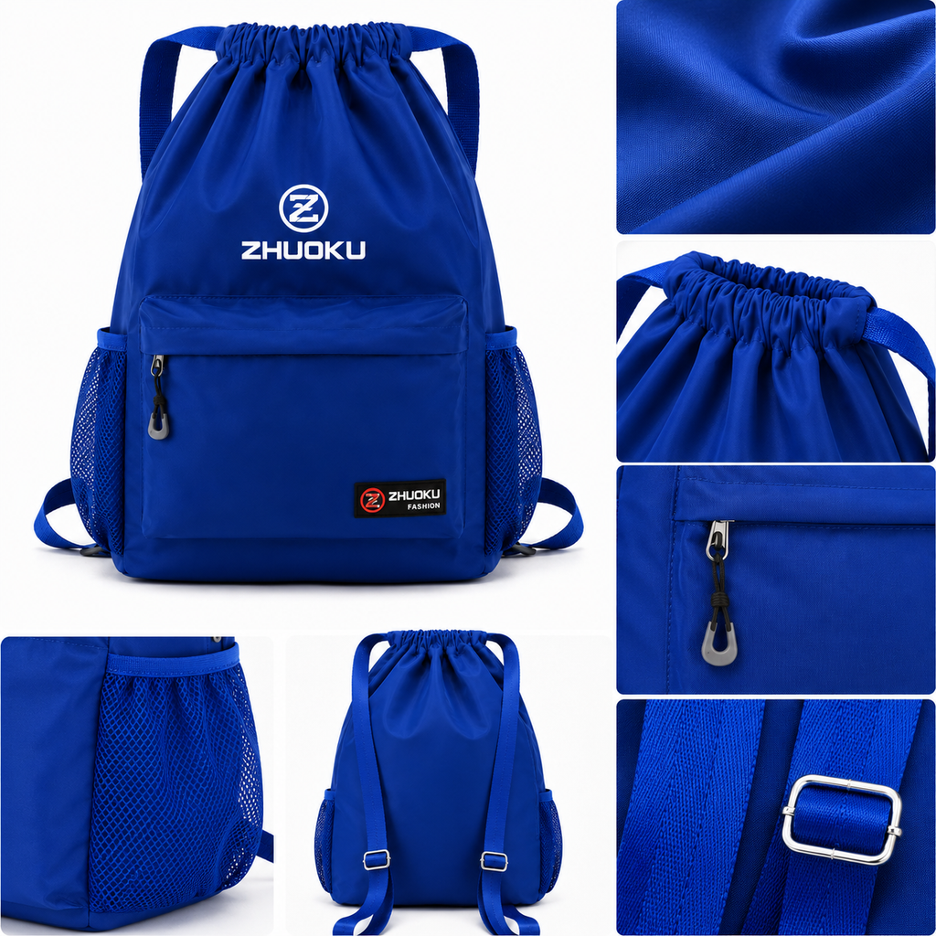 ZHUOKU Sac à dos à cordon Bleu Roi - 40 cm – Léger, Spacieux et Polyvalent