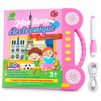 Livre Éducatif Électronique Bilingue Français–Anglais – 180+ Mots – Rose – Dès 3 Ans - Rechargeable