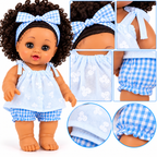 Poupée Bébé Fille Parlante 30 cm – Tenue Blanche & Bleu Clair