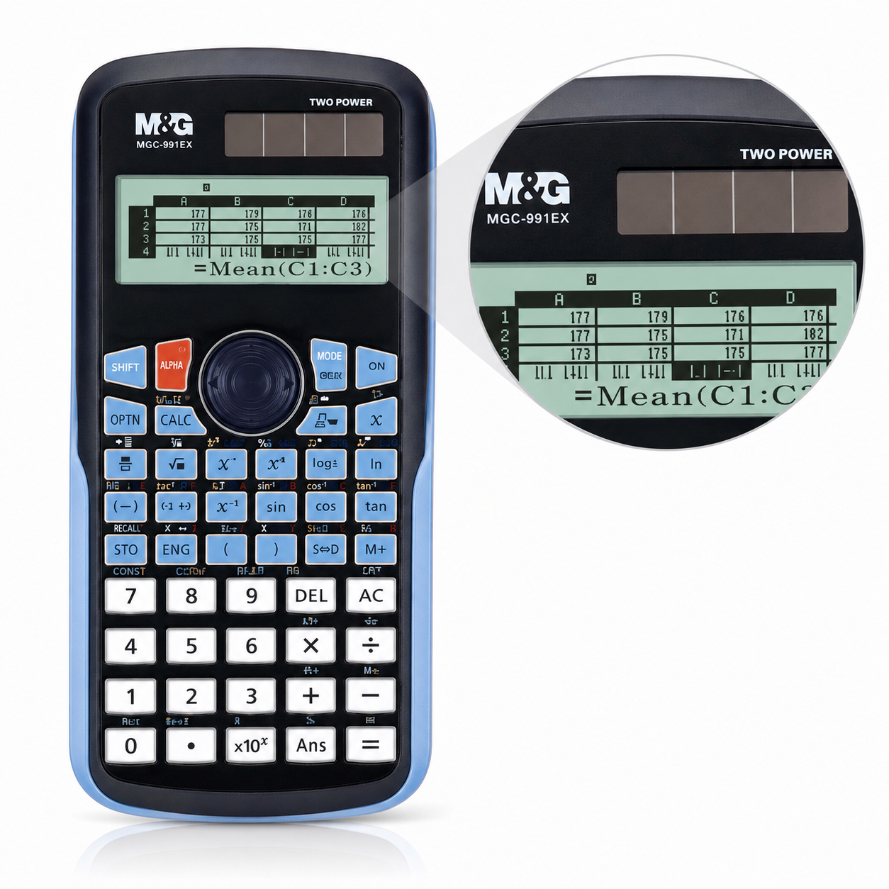 Calculatrice Scientifique M&G MGC-991EX – 552 Fonctions, Écran Haute Définition et Double Alimentation