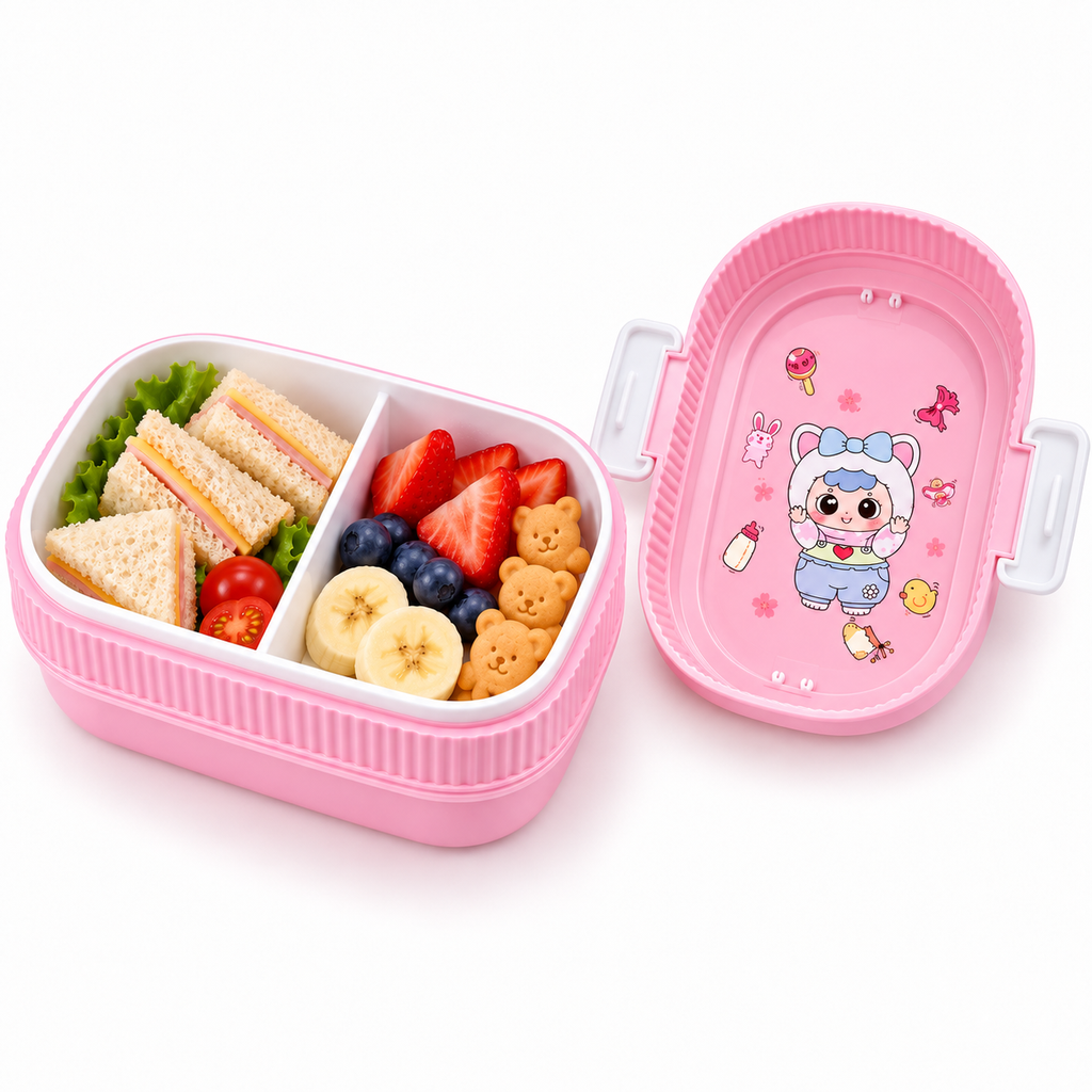 Lunch Box Enfant Rose Baby Three avec Gourde – 2 Compartiments