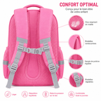 Sac à Dos Scolaire Enfant Wldkids Rose – Classes de CE & CM – Avec Trousse Ronde Amovible