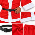 Costume Père Noël Adulte – 5 Pièces – Taille Unique – Rouge & Blanc