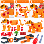 Set d’Outils Enfant avec Tigre Démontable – Jeu de Bricolage – 3 Ans+
