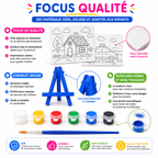 Motarro Kit Créatif Cadres à Peindre – 2 Tableaux avec Chevalets, 6 Peintures & Pinceau