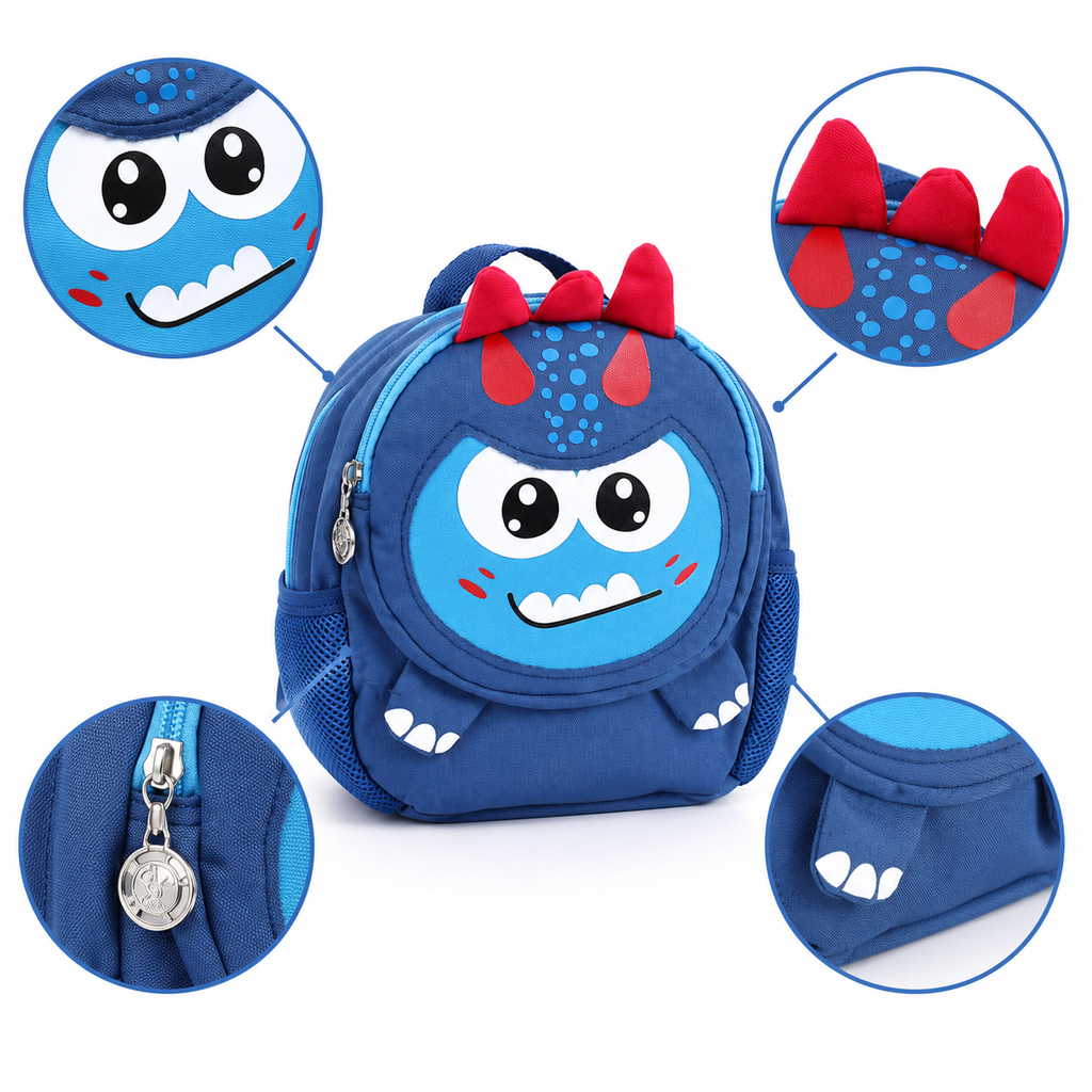 Sac à Dos Maternelle Dinosaure Bleu 3D 25 × 25 cm – Enfant