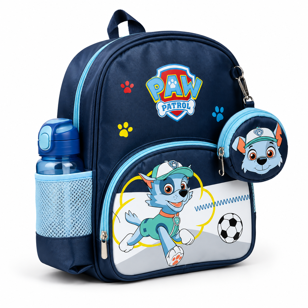 Sac à Dos Enfant Paw Patrol Marshall - Maternelle & CP - Bleu Marine – avec Petite Trousse Amovible