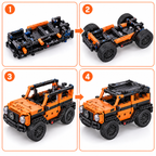 4x4 à Construire en Briques 12 x 11 x 22 cm – Véhicule Tout-Terrain Orange & Noir – 15 Ans+