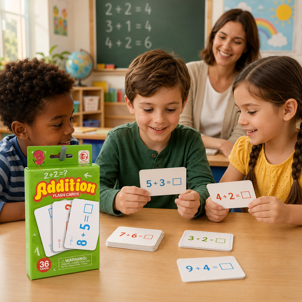 Cartes Éducatives d’Addition – 36 Flash Cards de Calcul pour Enfant