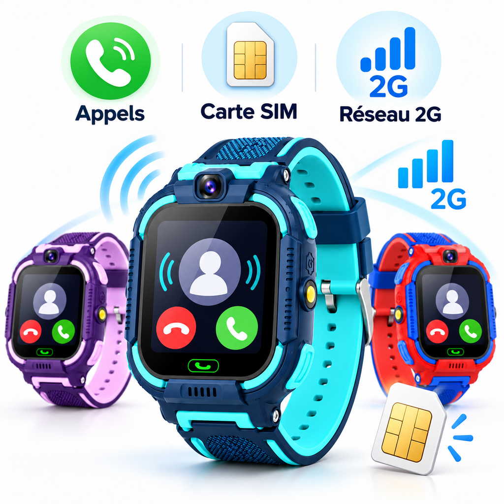 Montre Connectée Enfant Smart2030 C002 – Appels, GPS, Caméra & Lampe Torche