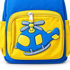 Sac à Dos Crèche & Maternelle Hélicoptère 3D Bleu Jaune – 25 × 23 × 12 cm