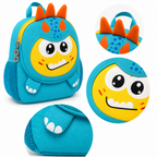 Sac à Dos Enfant Dinosaure Milai Duo - Bleu turquoise et Jaune – Maternelle – Compact, léger et mignon