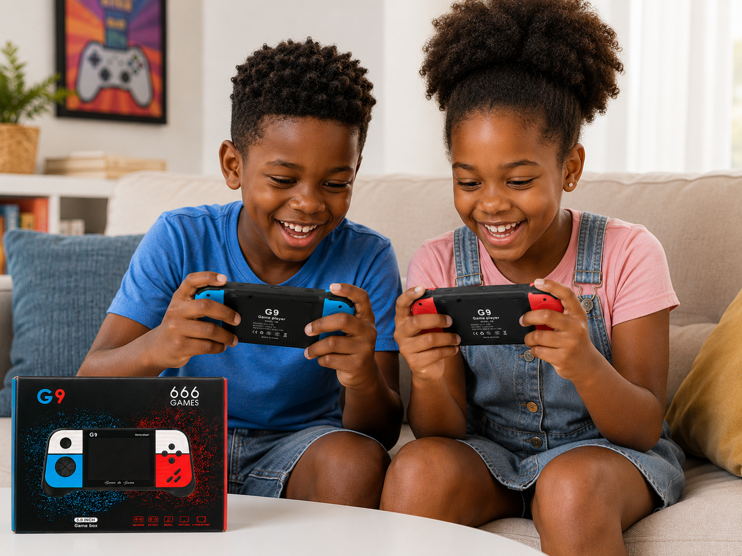 Console Portable G9 650+ Jeux Intégrés – Écran HD 3 Pouces – Rechargeable – Sortie TV