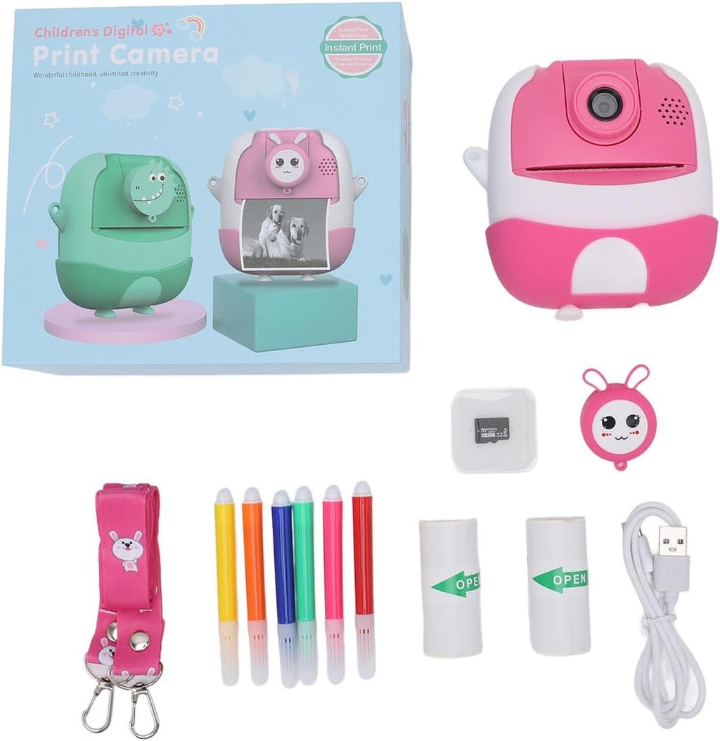 Caméra Enfant Impression Instantanée – Appareil Photo HD 1080P avec Carte 32GB – Cadeau Anniversaire Garçon 3 à 12 Ans