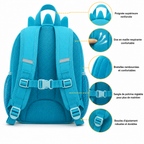 Sac à Dos Enfant Dinosaure Milai Duo - Bleu turquoise et Jaune – Maternelle – Compact, léger et mignon
