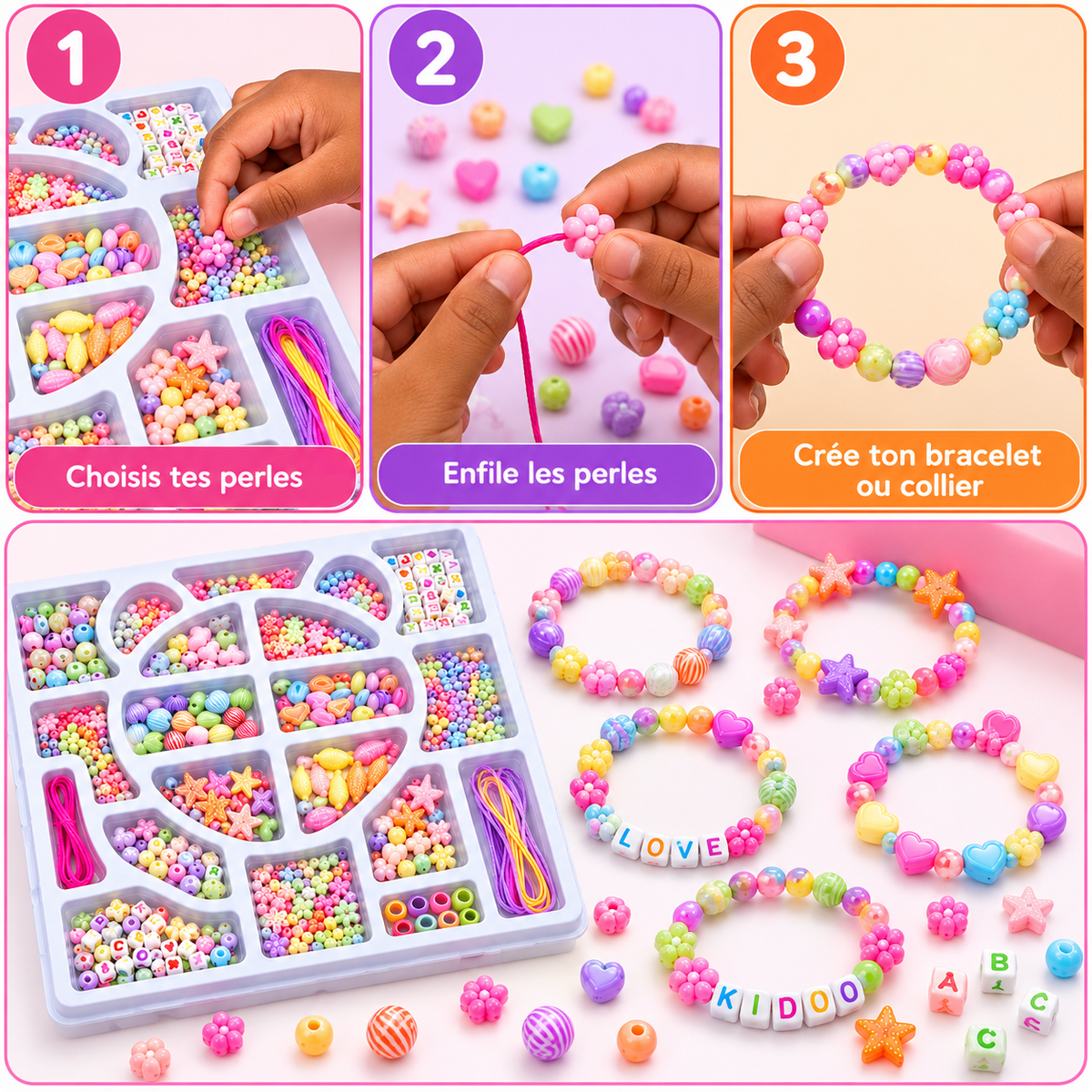Coffret DIY Pearl – Kit de Création de Bijoux en Perles – 3 Ans+