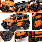 4x4 à Construire en Briques 12 x 11 x 22 cm – Véhicule Tout-Terrain Orange & Noir – 15 Ans+