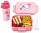 Set Repas Enfant Happy Summer Bunny – Lunch Box Compartimentée + Gourde Rose