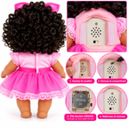 Poupée Bébé Fille Parlante 30 cm – Robe Rose & Grand Nœud