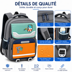 Sac à Dos Scolaire Enfant Dinosaure Classes de CM – Grande Capacité – Confort & Sécurité - Bleu