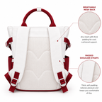 Sac à Dos Scolaire Fille Style Coréen en Toile - Rouge et Blanc – Collège & Lycée