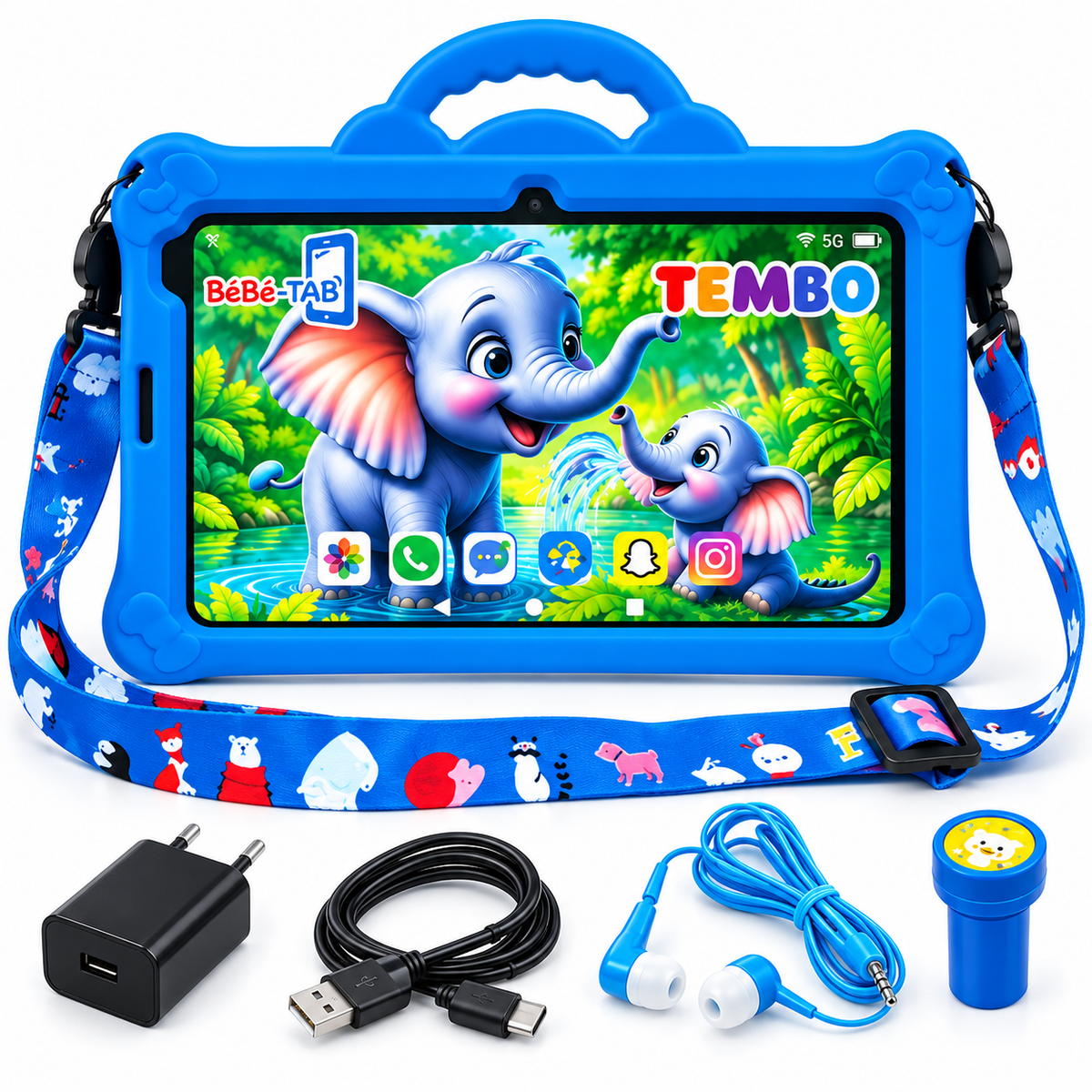Tablette Enfant BéBé-TAB TEMBO 7" – Android – 8 Go + 512 Go – 5G Dual SIM
