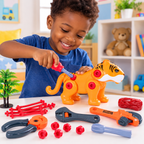 Set d’Outils Enfant avec Tigre Démontable – Jeu de Bricolage – 3 Ans+